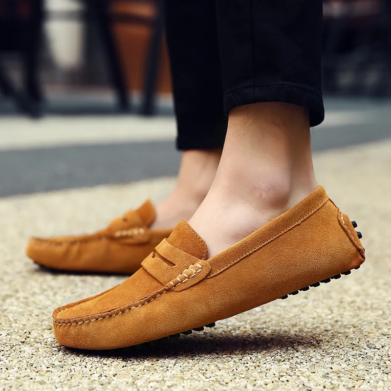 

Spring and summer men's shoes suede casual peas shoes men's lazy sets of feet shoes England peas shoes large size