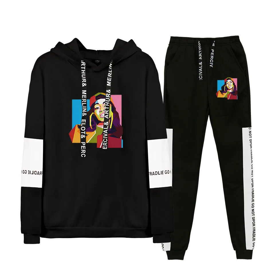 

Cardi B hoodies sweatshirts Two Piece Set Women Harajuku Autumn Clothes For 2 Piece Set Top+Pants Streetwear Matching Pullover