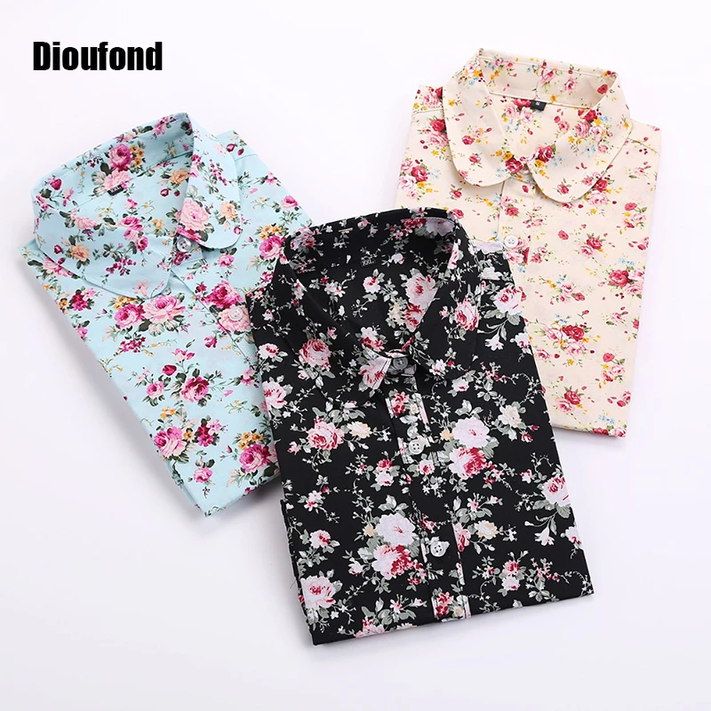 Dioufond Floral Women Blouses Polka Dot Blouse Long Sleeve Shirt Women Cotton Camisas Femininas Blusa Feminina Ladies Tops Dioufond Floral Women Blouses Polka Dot Blouse Long Sleeve Shirt Women Cotton Camisas Femininas Blusa Feminina Ladies Tops