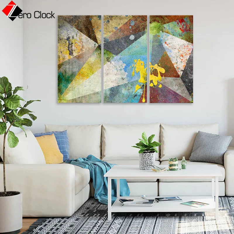 3 Panel Abstract Paintings on The Wall Art Colorful Posters and Prints Large Pictures for Living Room Canvas Painting Decor | Дом и сад
