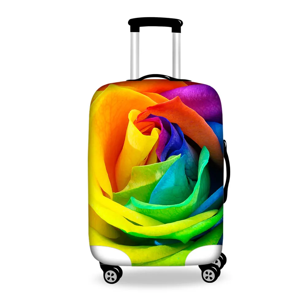 Rose Flower Print Suitcase Cover Durable Travel Luggage Protective Case