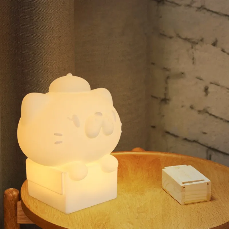 

Cute Emotional Lucky Cat Child Animal Cartoon USB Charging LED Night Light Home Decoration Holiday Gift Bedroom Table Lamp