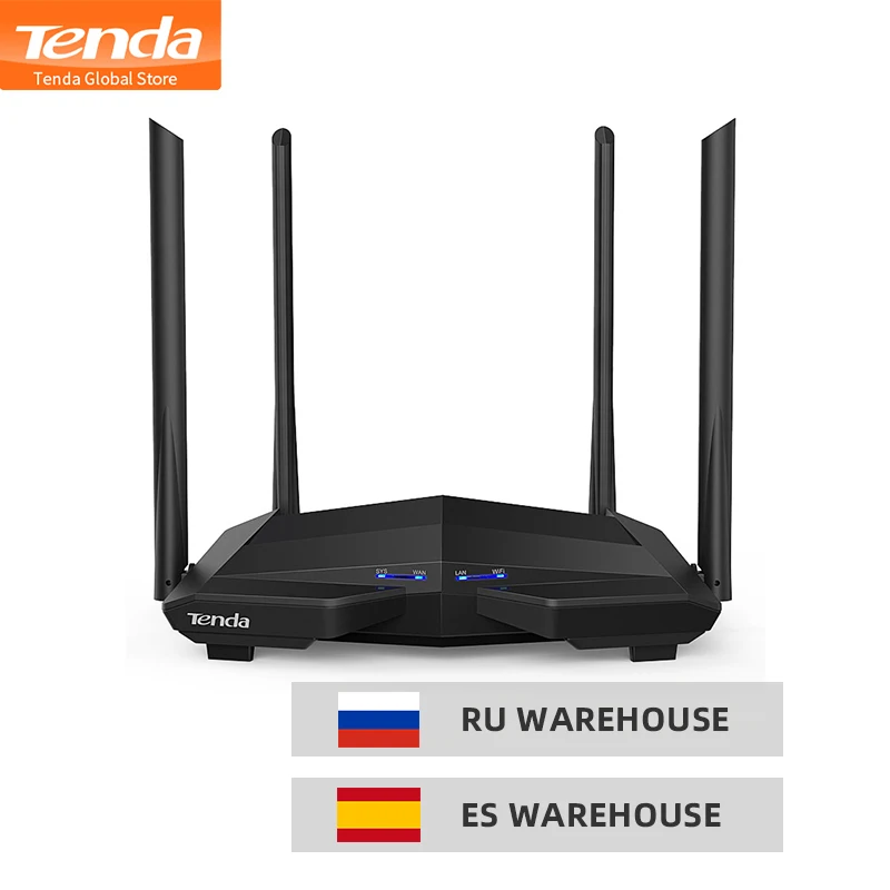 Tenda AC10 AC1200 умный двухдиапазонный гигабитный беспроводной WiFi маршрутизатор Wi-Fi ретранслятор/AP, 1 ГГц процессор, поддержка IPTV/APP управление/Beamforming