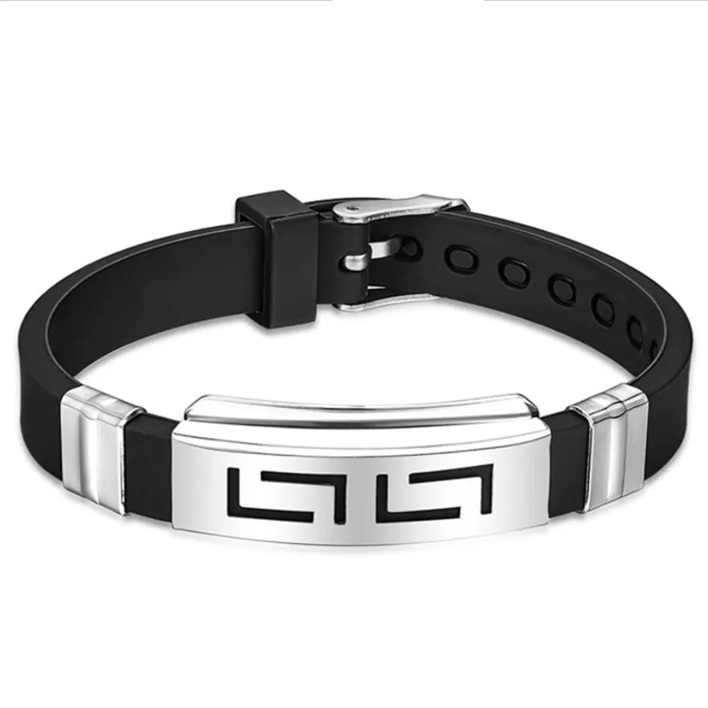 (12 pcs/lot) Mimeng Titanium Jewelry Silicone Bangle Sports Bracelet