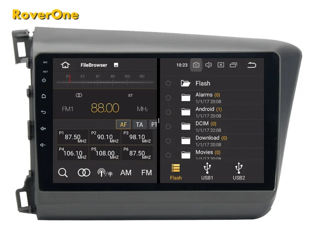 Best RoverOne Android 9.0 Octa Core Car Radio GPS For Honda For Civic 2012 2013 2014 Touchscreen Multimedia Player Stereo Bluetooth 11