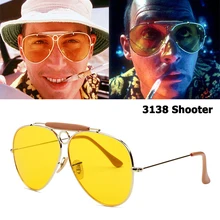 Jackjad óculos de sol estilo atirador, óculos de sol novo, moda 3138, vintage, aviador, círculo metálico, com capuz