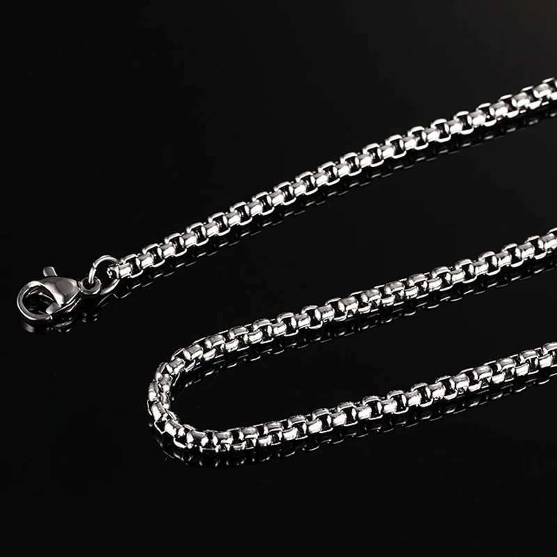Qevila New Fashion Necklaces Punk Stainless Steel Gold Eagle Pendant Necklaces Silver Link Chian Necklace Men Women Jewelry Gift (8)