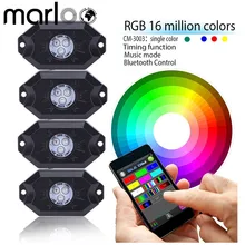 Marloo автомобиль многоцветные светодиодные RGB Рок Огни 4 или 8 Pods для Jeep Wrangler внедорожный грузовик ATV приложение Bluetooth управление