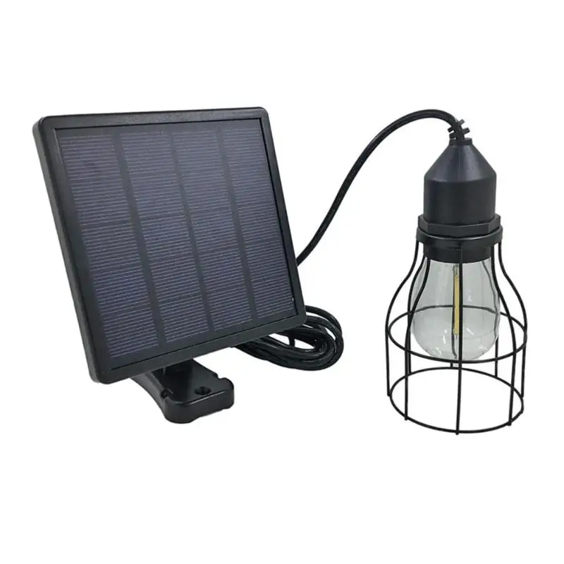 

Vintage E27 Retro Edison Bulb Solar Light Outdoor Hanging Lantern Garden Pathway Street Balcony Pergola Lamp