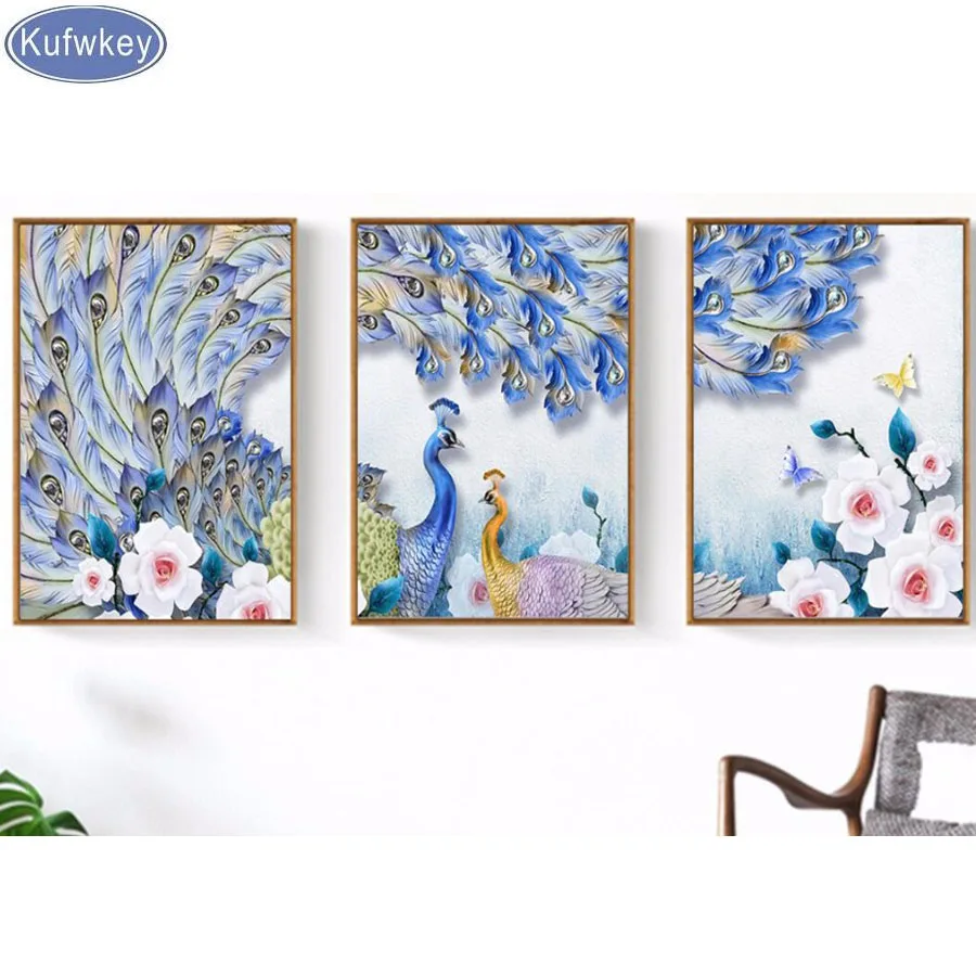 

3pcs/set,5D,DIY,Diamond Embroidery,peacock,peony,Flower,Diamond Painting,Stitch Cross,3D,Diamond Mosaic,mazayka,diamond,gift,art