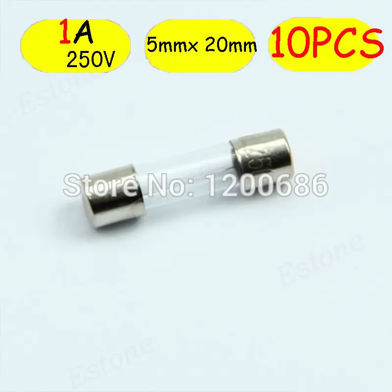 10pcs 250V 1A 1000mA Quick Blow Glass Fuses 5mm x 20mm photo