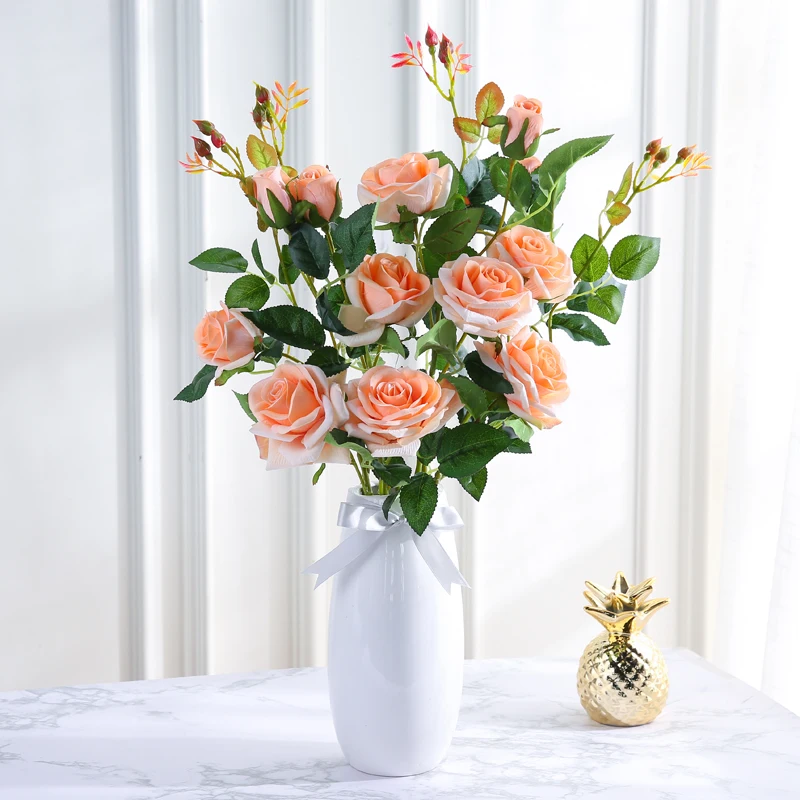 94cm Artificial Flowers Simulation Flower Rose Living Room Dining Table Fake Flower Decoration Vase Wedding Gift Bouquet Balcony 94cm Artificial Flowers Simulation Flower Rose Living Room Dining Table Fake Flower Decoration Vase Wedding Gift Bouquet Balcony