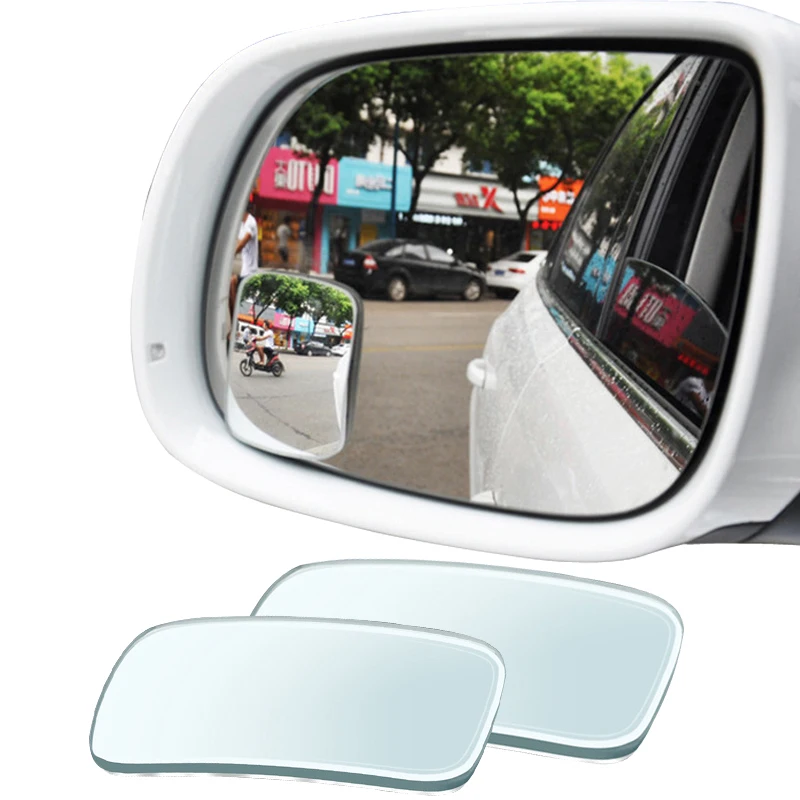 

YASOKRO 1 Pair Car Blind Spot Mirror Adjustable 360 Degree Rotation Wide Angle Mirror square Convex Rear View Mirror Car mirror