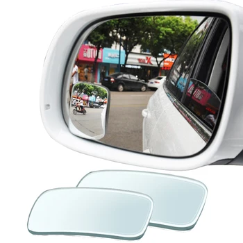 

YASOKRO 1 Pair Car Blind Spot Mirror Adjustable 360 Degree Rotation Wide Angle Mirror square Convex Rear View Mirror Car mirror