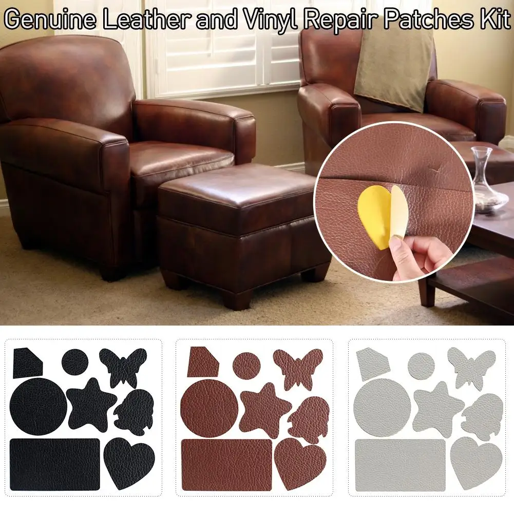 

Black/Gray/Brown Color Artificial Leather Patches Iron On Patch Repair Elbow Knee For Clothing Accessories Leather Sofas Chairs