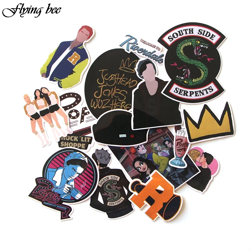 

100sets/lot Flyingbee 15Pcs/set Fashion Style Sticker Graffiti Riverdale Stickers for DIY Sticker On Suitcase Laptop Car X0002