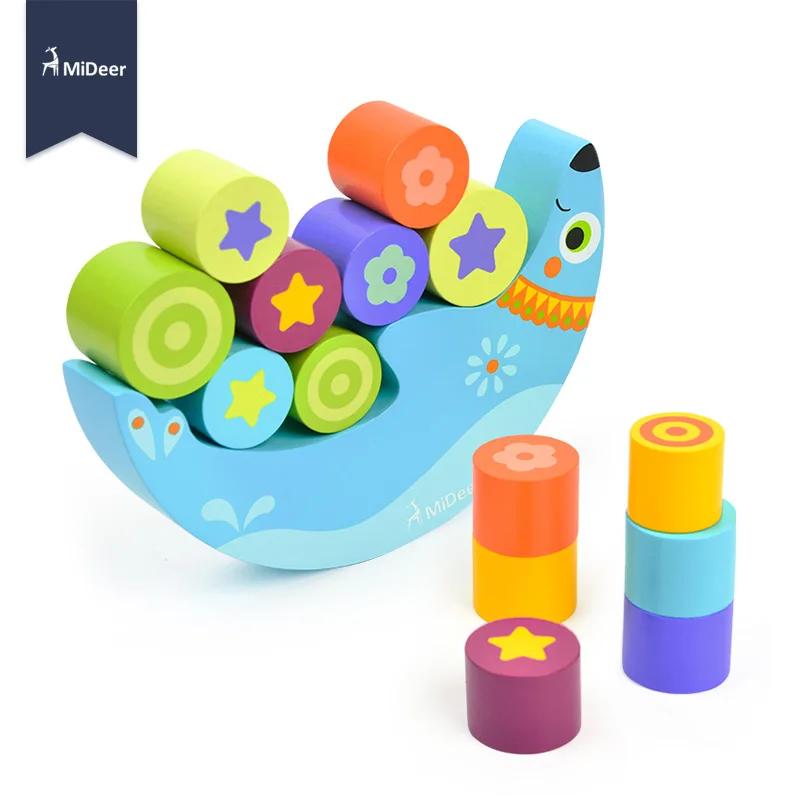 Beste MiDeer Houten Zee Leeuw Balance Game Blok Dier Balancing Tegels Stack Set Kids Educatief Math Speelgoed Cadeau voor Kinderen