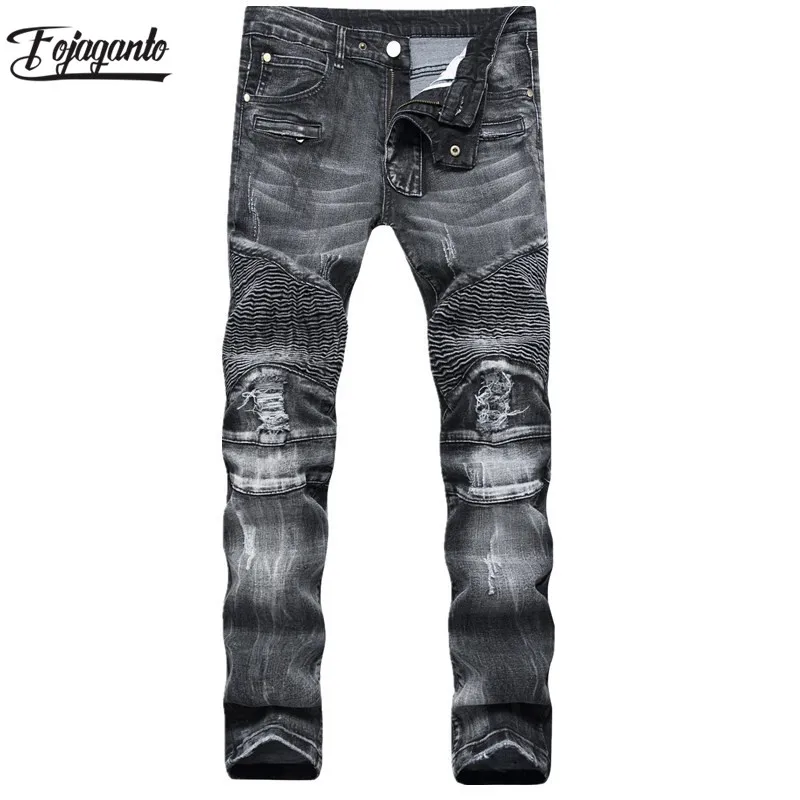 FOJAGANTO модные мужские джинсы 2019 новые весенние джинсы мужские высококачественные известные повседневные Брендовые джинсовые брюки мужские
