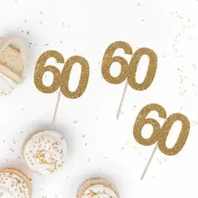 Индивидуальный номер блеск 60th 70th 80th с изображением пирожного на день рожденья топперы крещение крещения торт украшения doughnut выбор еды