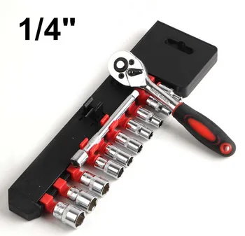 

12pcs 1/4" listed complex vanadium steel sleeve sheathed rod group tool set ratchet wrench good quality special connecting rod
