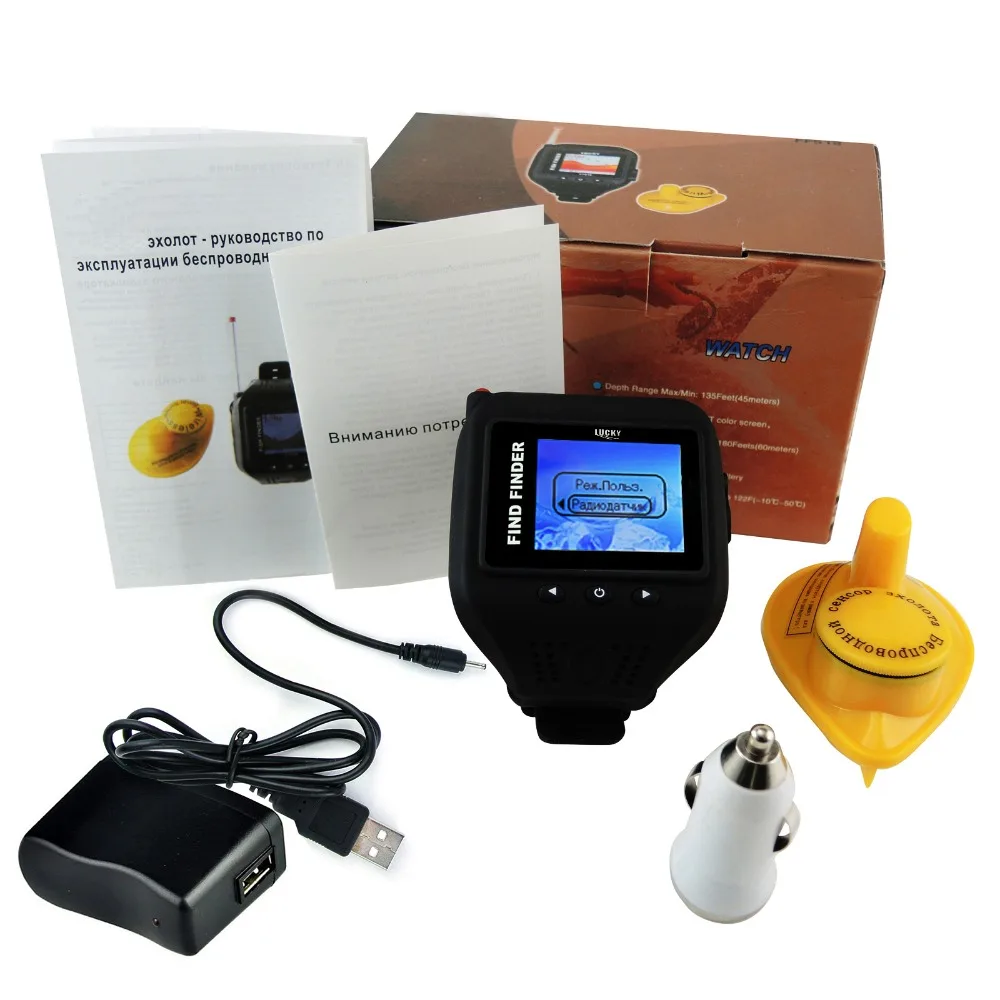 Lucky FF518 эхолот- часы lucky эхолот эхолот для рыбалки fish finder sonar for fishing эхолоты fishfinder эхолот беспроводной лаки lucky эхолоты для рыбалки с цветным дисплеем, глубина сканирования до 45 м