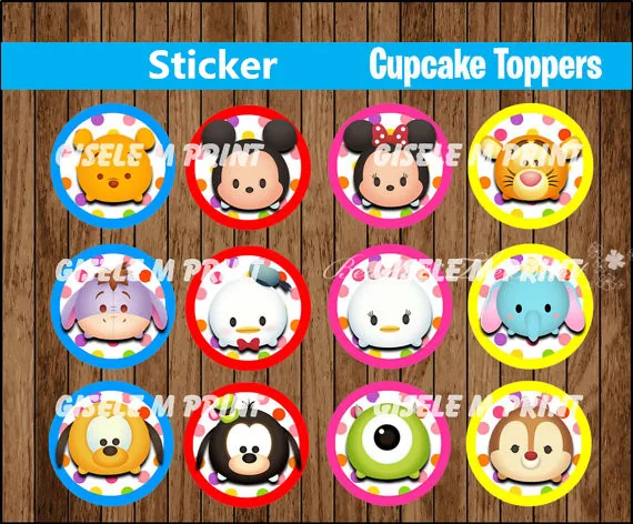 Tsum Вечеринка стикер Toppers Super Women Birthday Party Decoration kids Sticker for бирки на конфеты Bottle