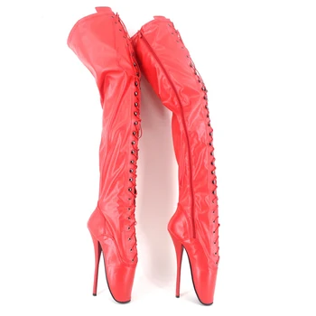 

18cm Thigh High Boots Ballet Heels Sexy Fetish Booties For Women Shoes Crotch Boots Custom-made Super High Heels Tall Boots