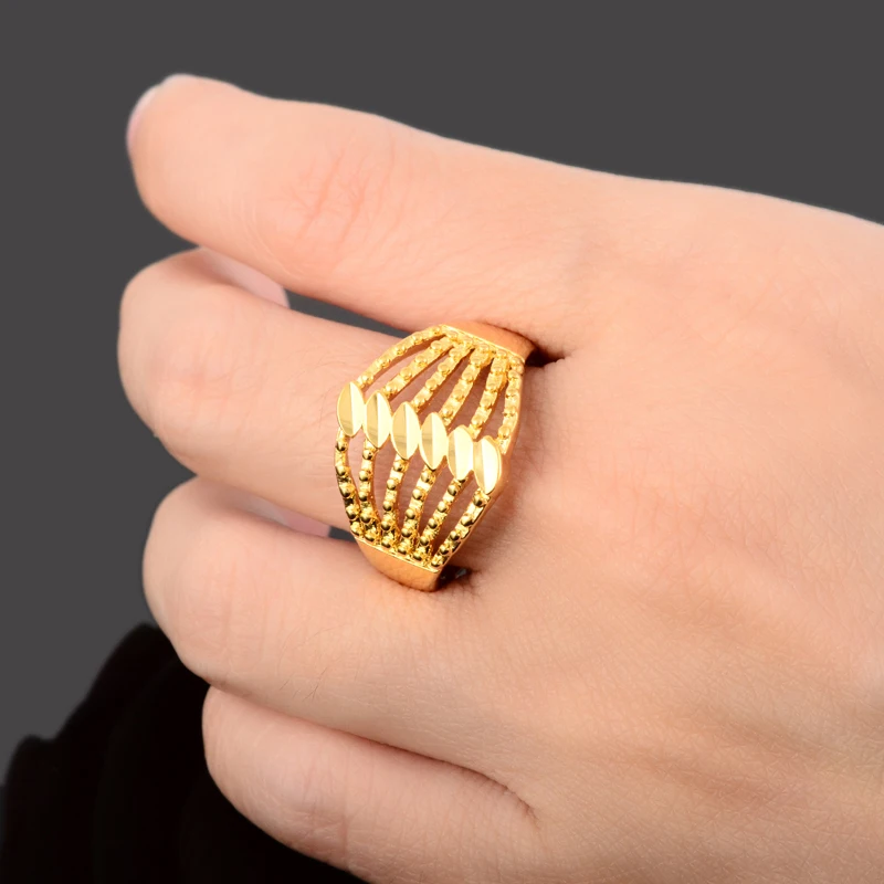 Высокое качество, Unquie дизайн, Многослойные большие кольца для женщин, золотое покрытие, обручальные кольца, инкрустация, ювелирные изделия, аксессуары