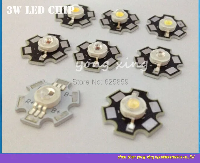 

10pcs 1W 3W High Power LED light emitter, Red, Green, Blue, Yellow, white(neutral White), Warm White, Cool White Colors led