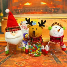 Рождественская ваза для конфет Санта Клаус Снеговик Лось Рождественский упаковки конфет Пластик милые украшения Навидад decoracion