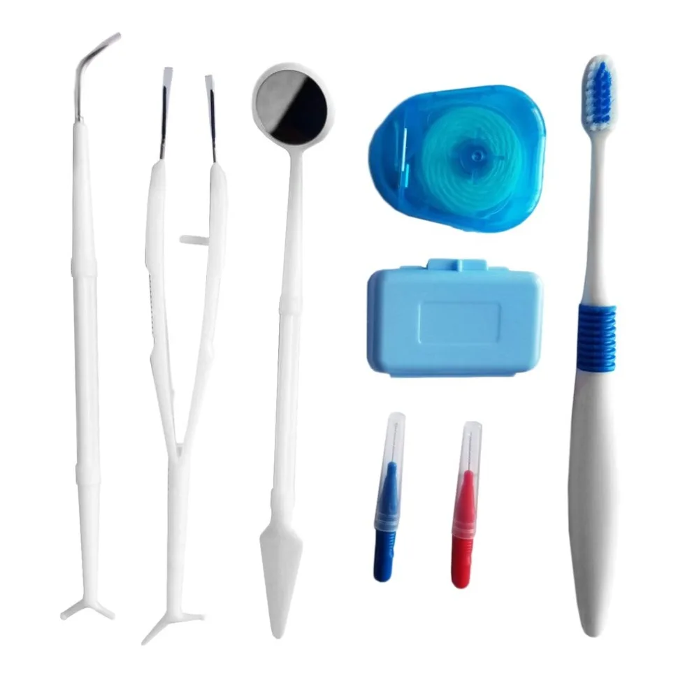 

Multi Use Dental Care Tooth Brush Kit Floss Stain Tongue Tooth Cleaner Orthodontic Teeth Care Set Interdental Brush Case