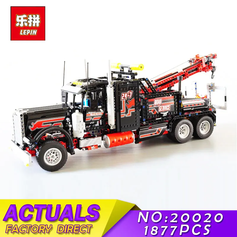 

Technic Series LEPIN 20020 1877Pcs Pneumatic Tow Truck Model Building Kits Blocks Bricks Toys for Children Boys Gift With 8285
