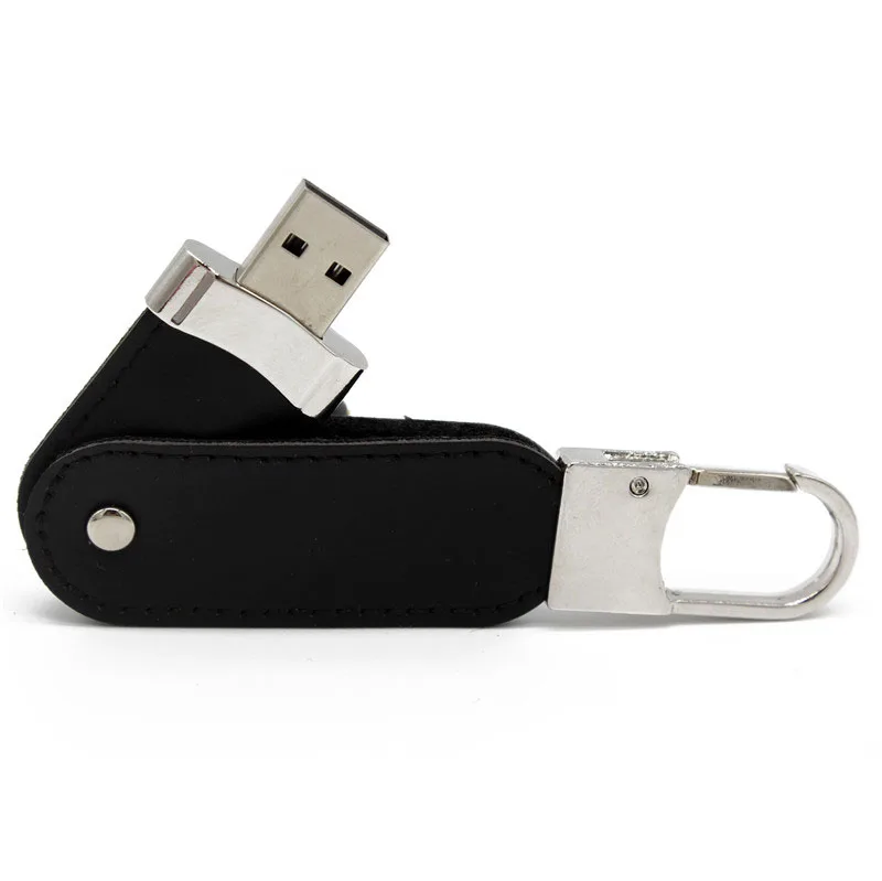 BiNFUL USB флэш-накопитель 64 ГБ брелок из кожи и металла Флешка creativo USB 2,0 32 ГБ 16 ГБ 8 ГБ 4 ГБ прекрасный подарок - Цвет: Black