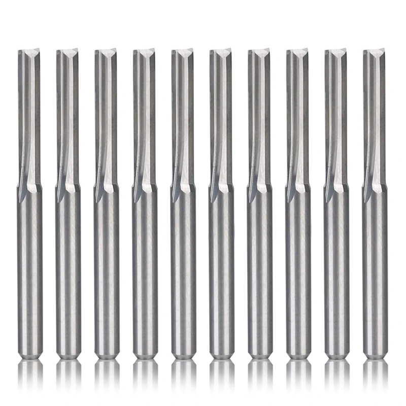 10Pcs 2 Flute Cnc Router Bits 3.175Mm Straight Slot Tungsten Steel Milling Cutter For Wood Mdf Plastic | Инструменты