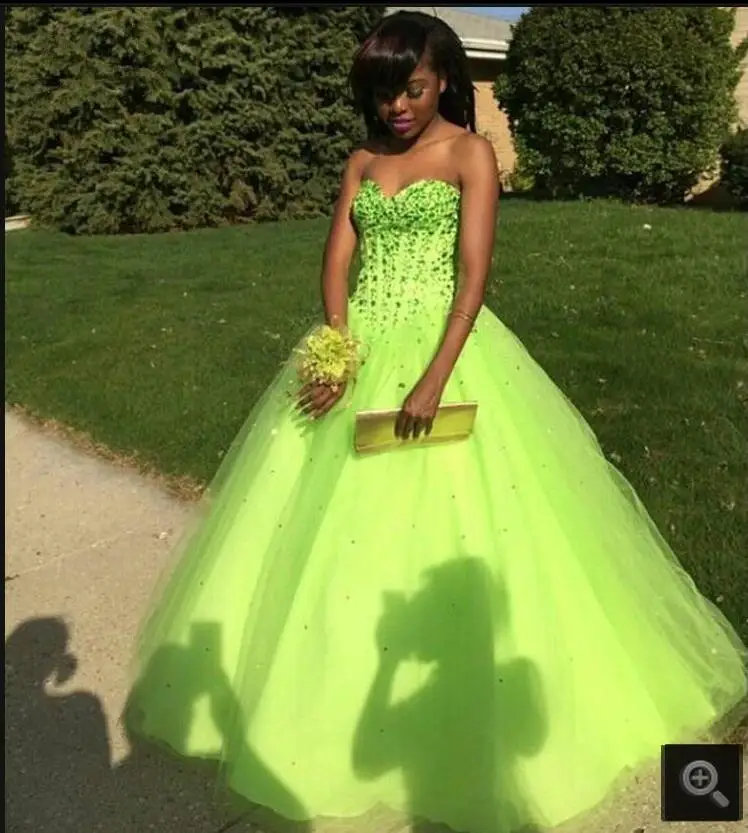 lime green evening dress