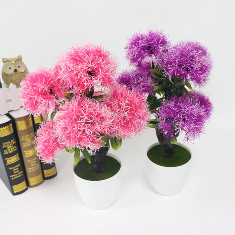 Flone Artificial Large Flower Tree Potted Simulation Plastic Plant Flowers Bonsai For Wedding Decorative Supplies Home Decor (7)
