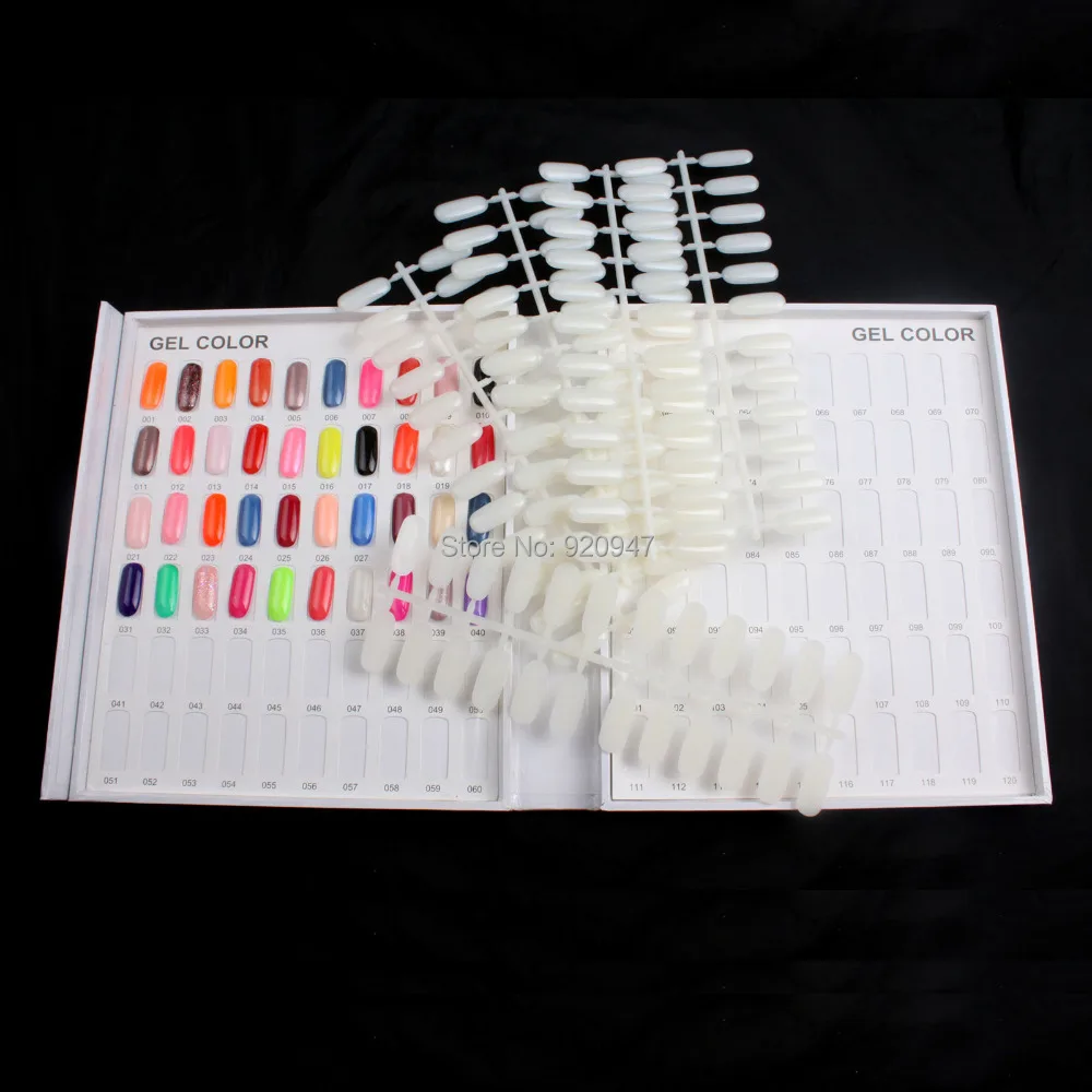 Professional 120Colors Nail Gel Polish Display Book Chart & 5 Pcs