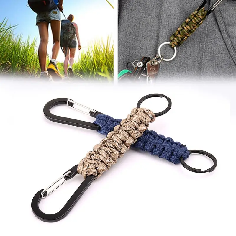 

EDC Climb Keychain Tactical Outdoor Survival Tool Carabiner Hook Parachute Cord