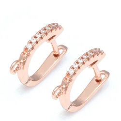 Handmade Classic Zircon Dangle Earrings Accessories (Rose gold)