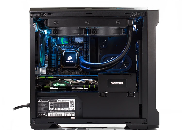 PHANTEKS 215P ITX чехол для компьютера(поддерживает материнскую плату ITX/280 водяное охлаждение/контроль температуры Бесшумная пыль с 20 см вентилятором