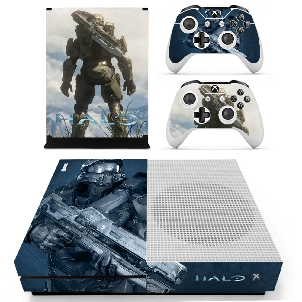 

Vinyl Skin Sticker HALO for the Xbox One S Console With Two Wireless Controller Decals