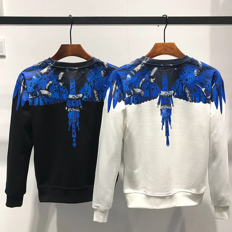 18SS Зимние Модные худи MARCELO BURLON Толстовка крыло хлопковые толстовки с капюшоном