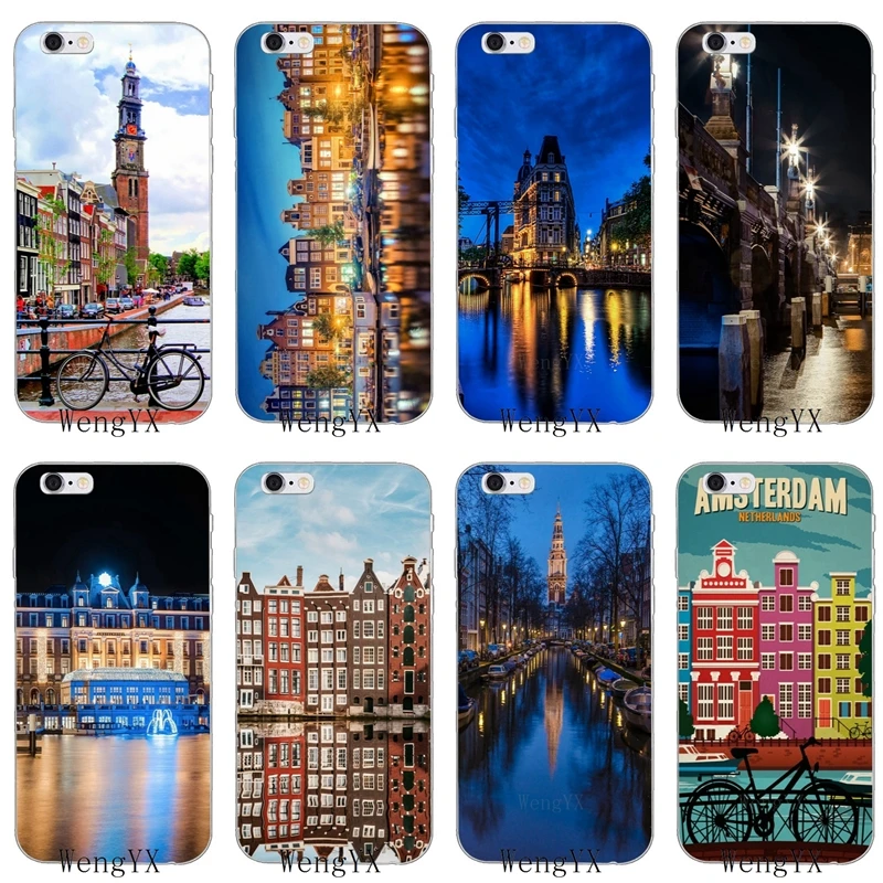 

Travelling Amsterdam The Netherlands Slim silicone Soft phone case For iPhone 4 4s 5 5s 5c SE 6 6s plus 7 7plus 8 8plus X