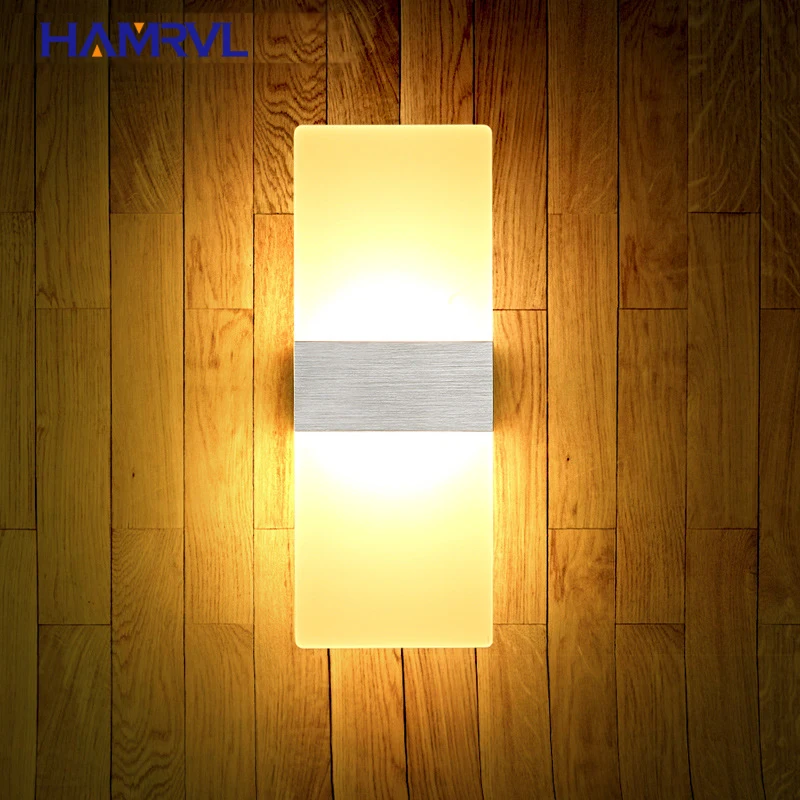 HAMRVL Мини 3W/6W Led акриловая настенная лампа AC85 265V 14/22/29/40 см Длинные теплые белые