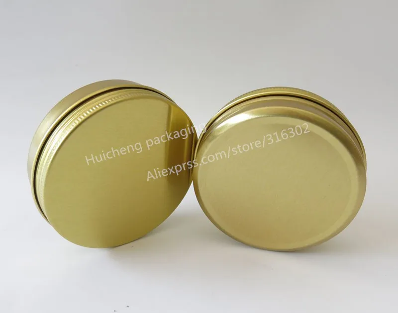 Акция 10x100 г золото Алюминий Jar 100cc металлический сосуд для крем-пудра использовать гель Алюминий контейнер