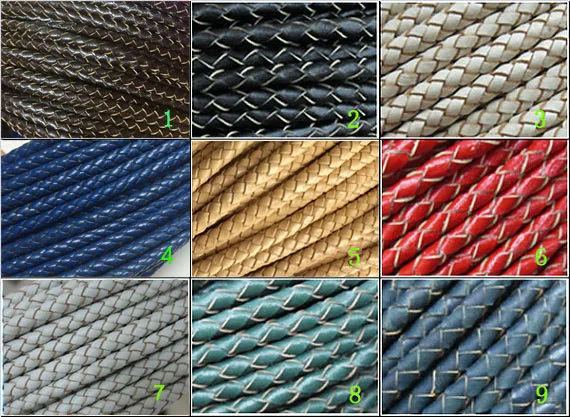 

5mm Braided leather cord 5mm thick round leather leather cord