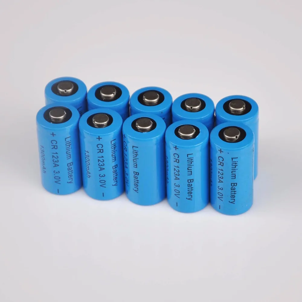 10PCS 3V LiMnO2 Lithium battery CR123A CR 123A cell 1300mah CR123