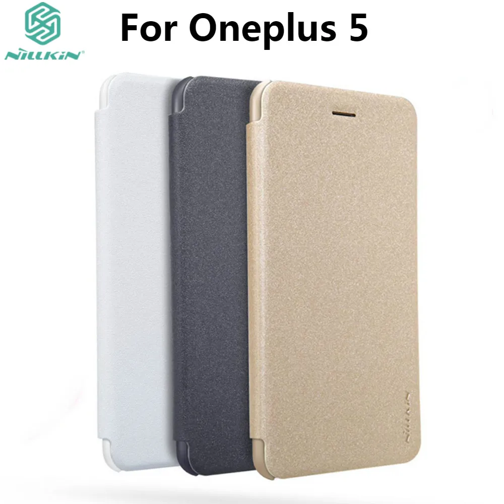 

Oneplus 5 Case Cover Original NILLKIN Sparkle Luxury Flip Leather For One Plus 5 Coque Oneplus5 A5000 Case