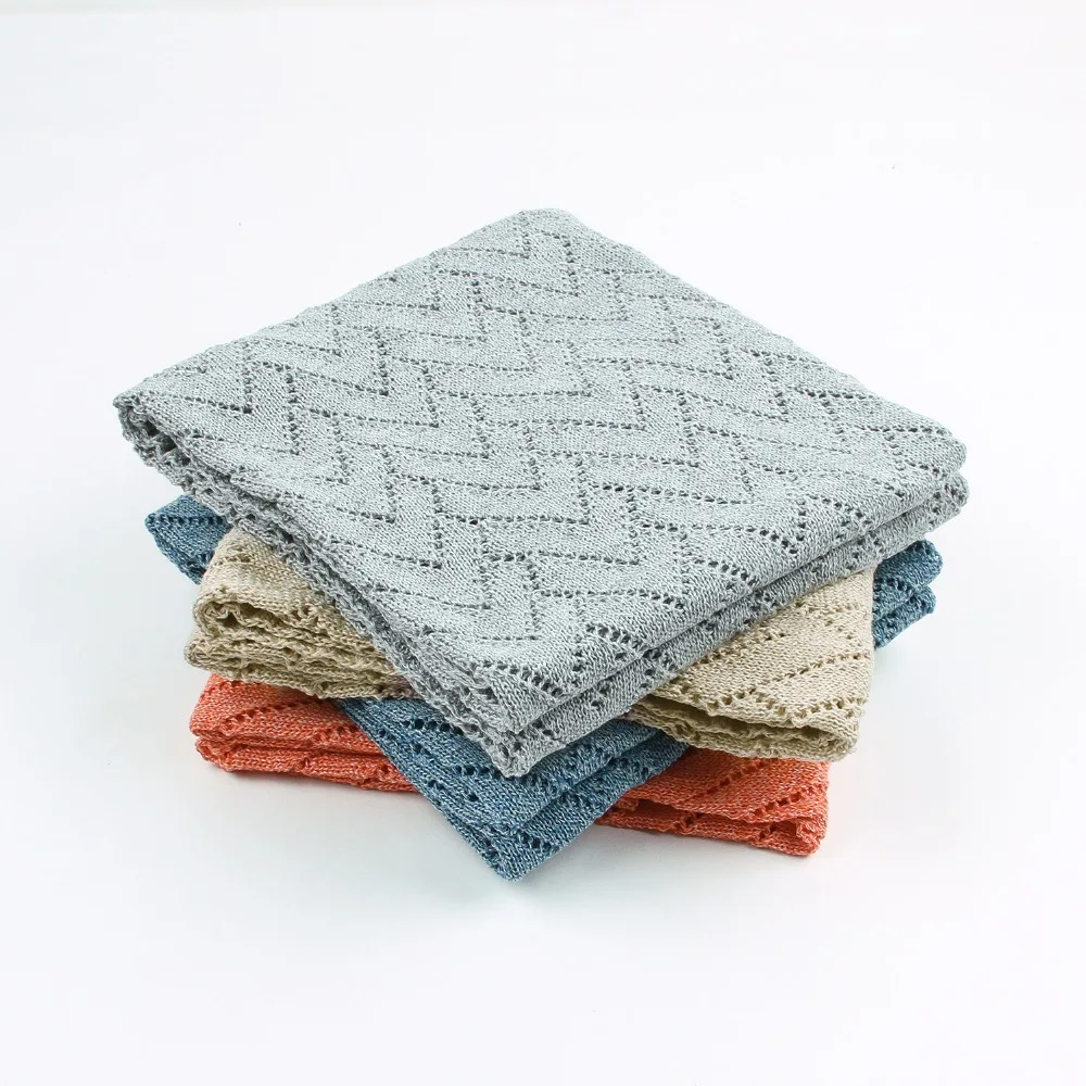 Вязаное одеяло для ребенка пледы одеяло супер мягкий теплый многоцветный полый спальный для предотвращения загрязнения обертывания