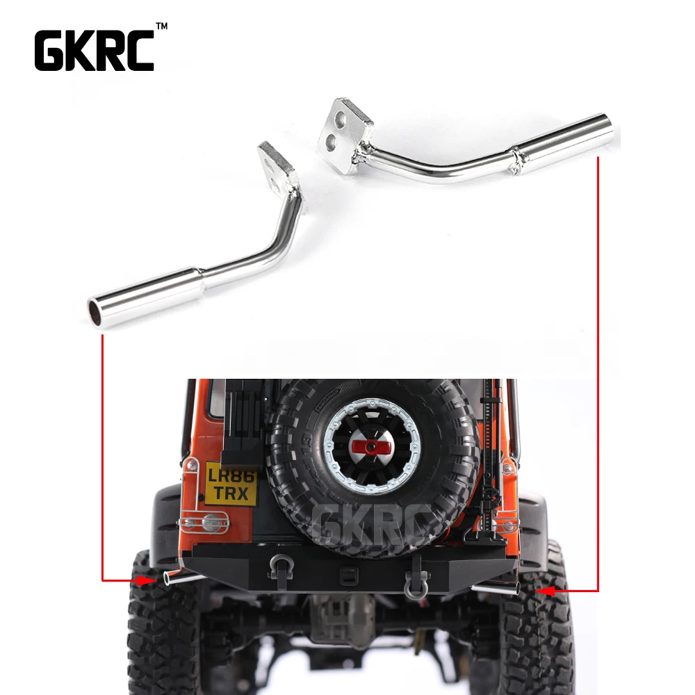1pair Metal Simulation Exhaust Pipe Gas Vent For Dj Traxxas Trx-4 Trx4 Defender Ford Bronco Rc Car Parts Manifold | Игрушки и хобби